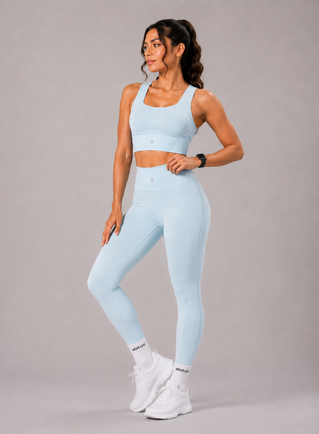 Sky Ribbed Set