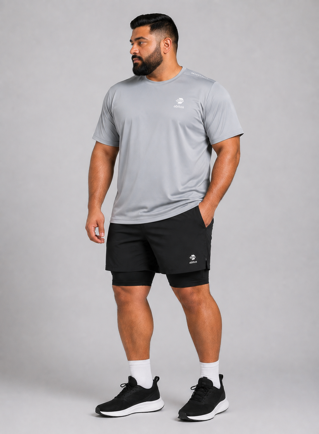 Plus Size Grey Motion Set