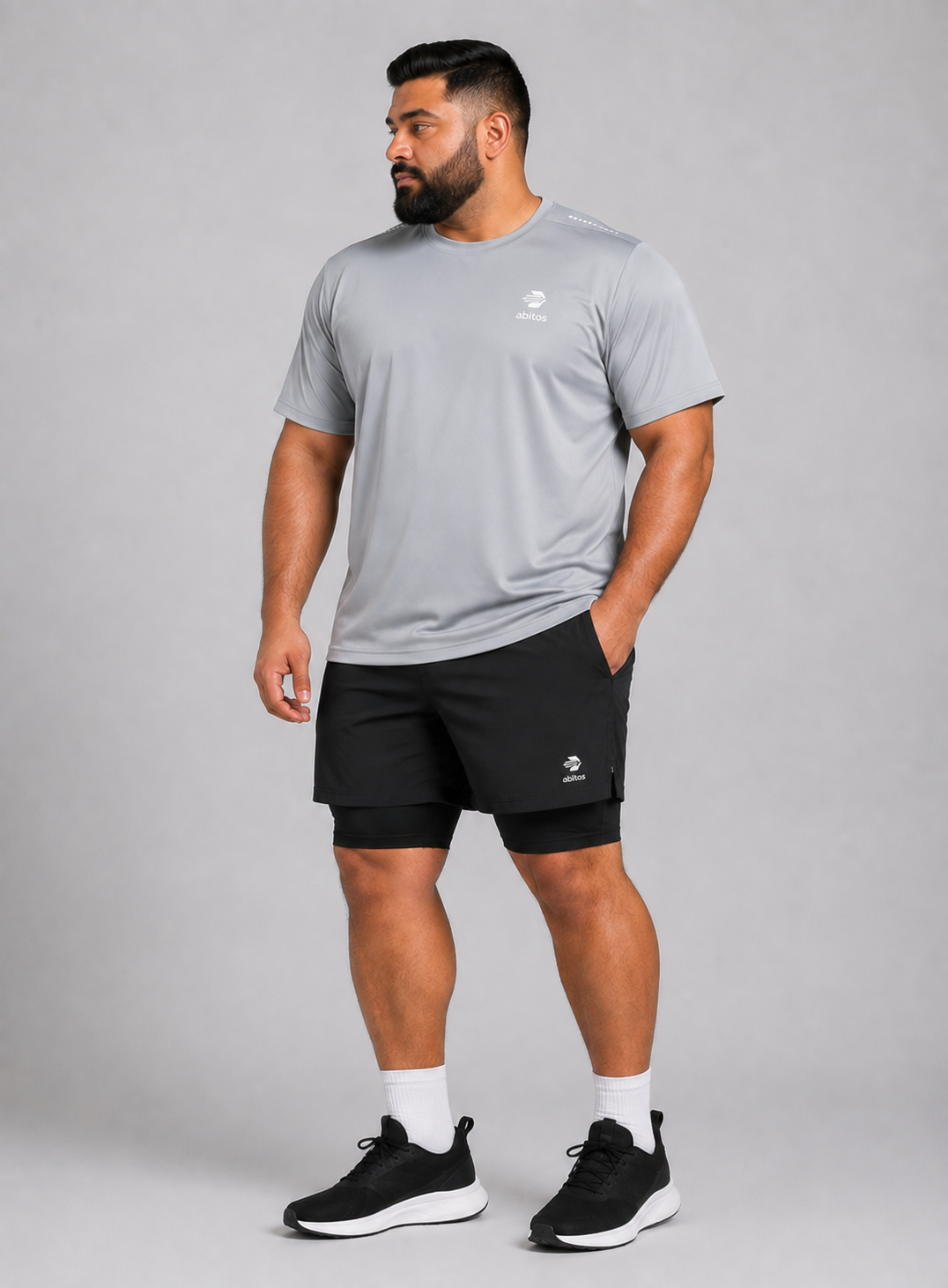 Plus Size Grey Motion Set