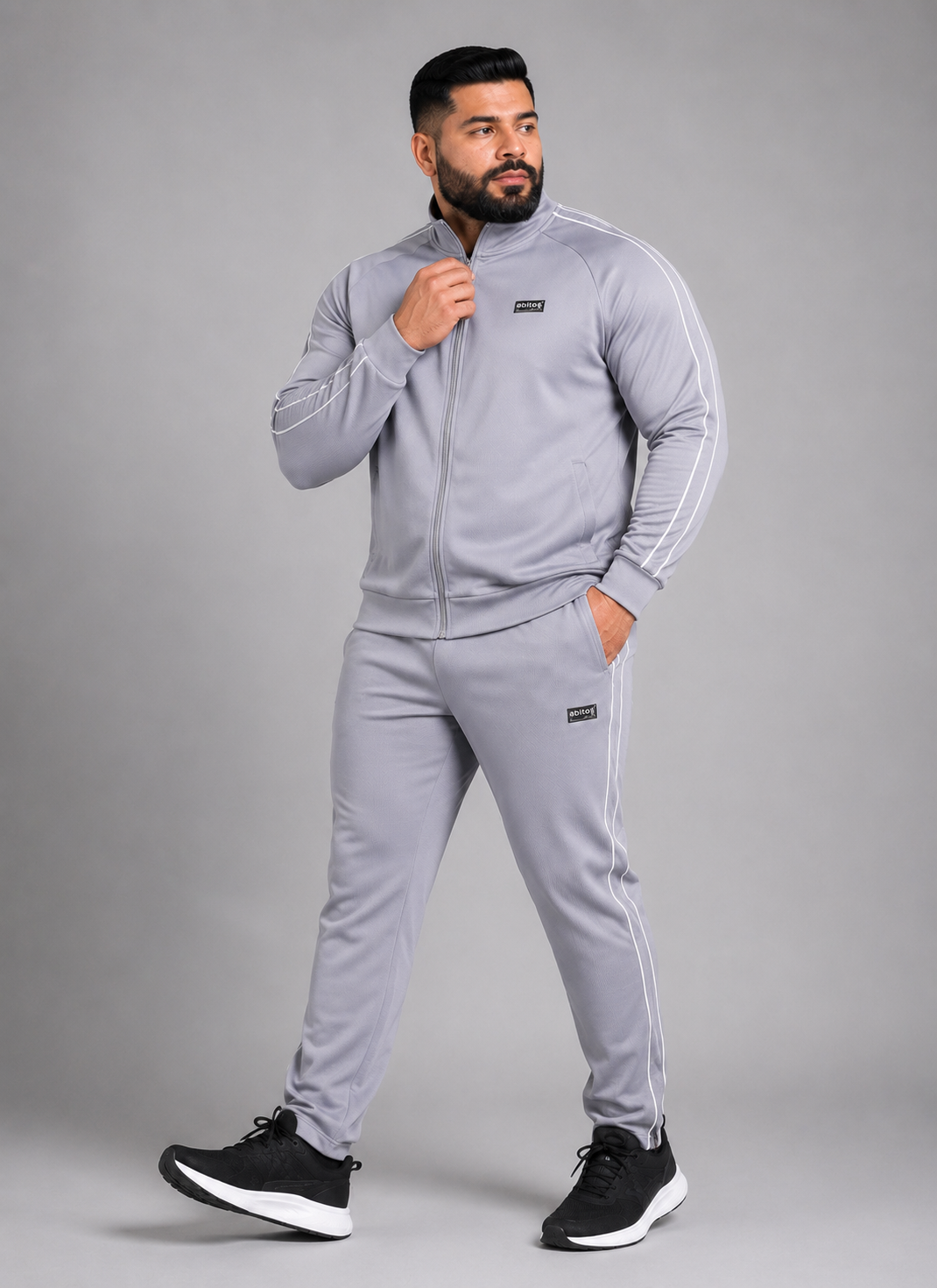 Plus Size Track Set - Grey